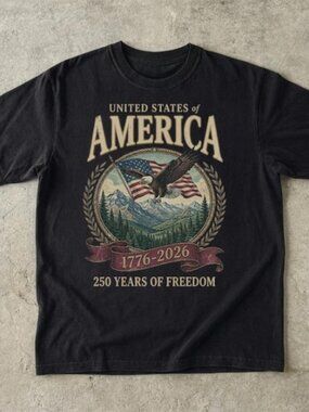 America 250th Anniversary 90s Graphic Style Tshirt